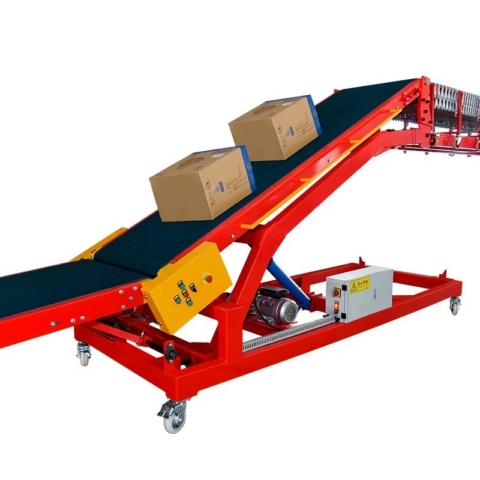 Vander Telescopic Hydraulic Incline Conveyor Belt for Container & Trailer Loading/Unloading